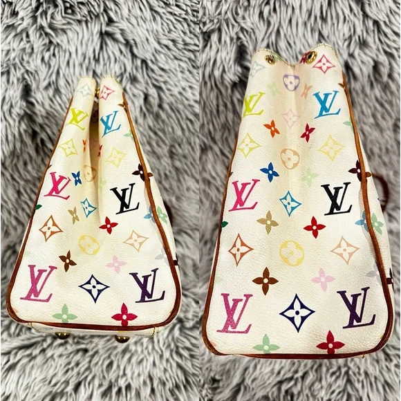 LOUIS VUITTON White Monogram Multicolore Aurelia MM Tote Bag - Picture 10 of 16